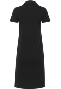 Button-Down Midi Dress in Black, Flat Lay Back View