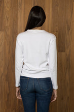 Load image into Gallery viewer, Drop Sleeve Sweater in White on Model, Back View
