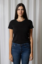 Load image into Gallery viewer, Short Sleeve Crew Neck T-Shirt on Model, Front View
